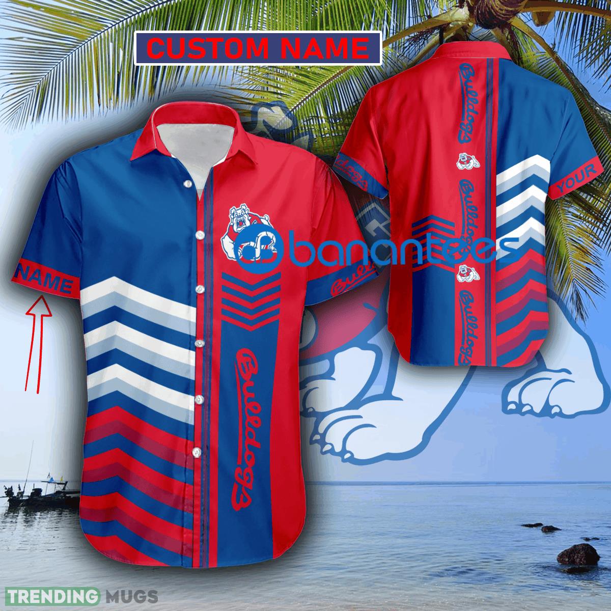 Custom Name NCAA Fresno State Bulldogs Gift AOP Hawaiian Shirt Men And Women Gift - Custom Name NCAA Fresno State Bulldogs Gift AOP Hawaiian Shirt Men And Women Gift