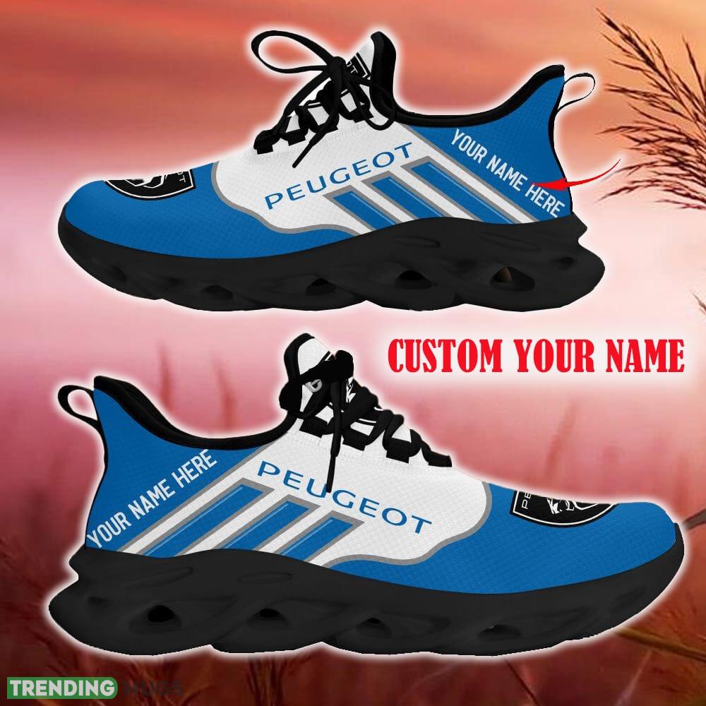 Custom Name Peugeot Blue Car Logo Max Soul Sneakers For Fans Team Running Shoes Gift Men And Women Max Soul Custom Name Peugeot Blue Car Logo Max Soul Sneakers For Fans Team Running Shoes Gift Men And Women Max Soul