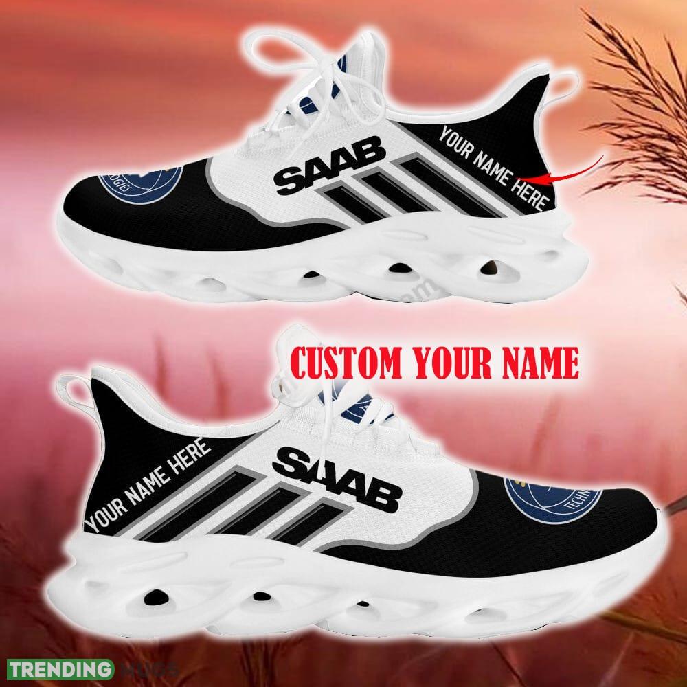 Custom Name Saab Automobile Black Car Logo Max Soul Sneakers For Fans Team Running Shoes Gift Men And Women Max Soul Custom Name Saab Automobile Black Car Logo Max Soul Sneakers For Fans Team Running Shoes Gift Men And Women Max Soul