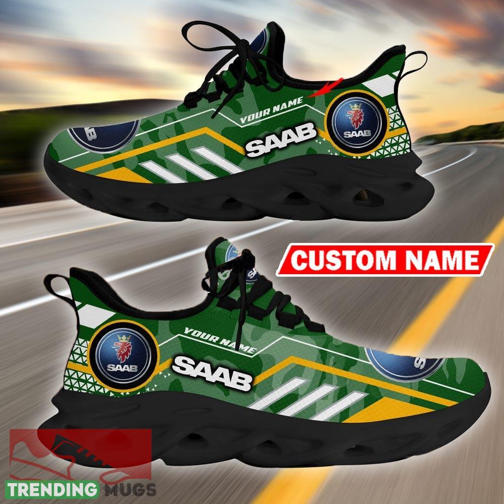 Custom Name Saab Automobile Logo Camo Green Max Soul Sneakers Racing Car And Motorcycle Chunky Sneakers Max Soul Custom Name Saab Automobile Logo Camo Green Max Soul Sneakers Racing Car And Motorcycle Chunky Sneakers Max Soul