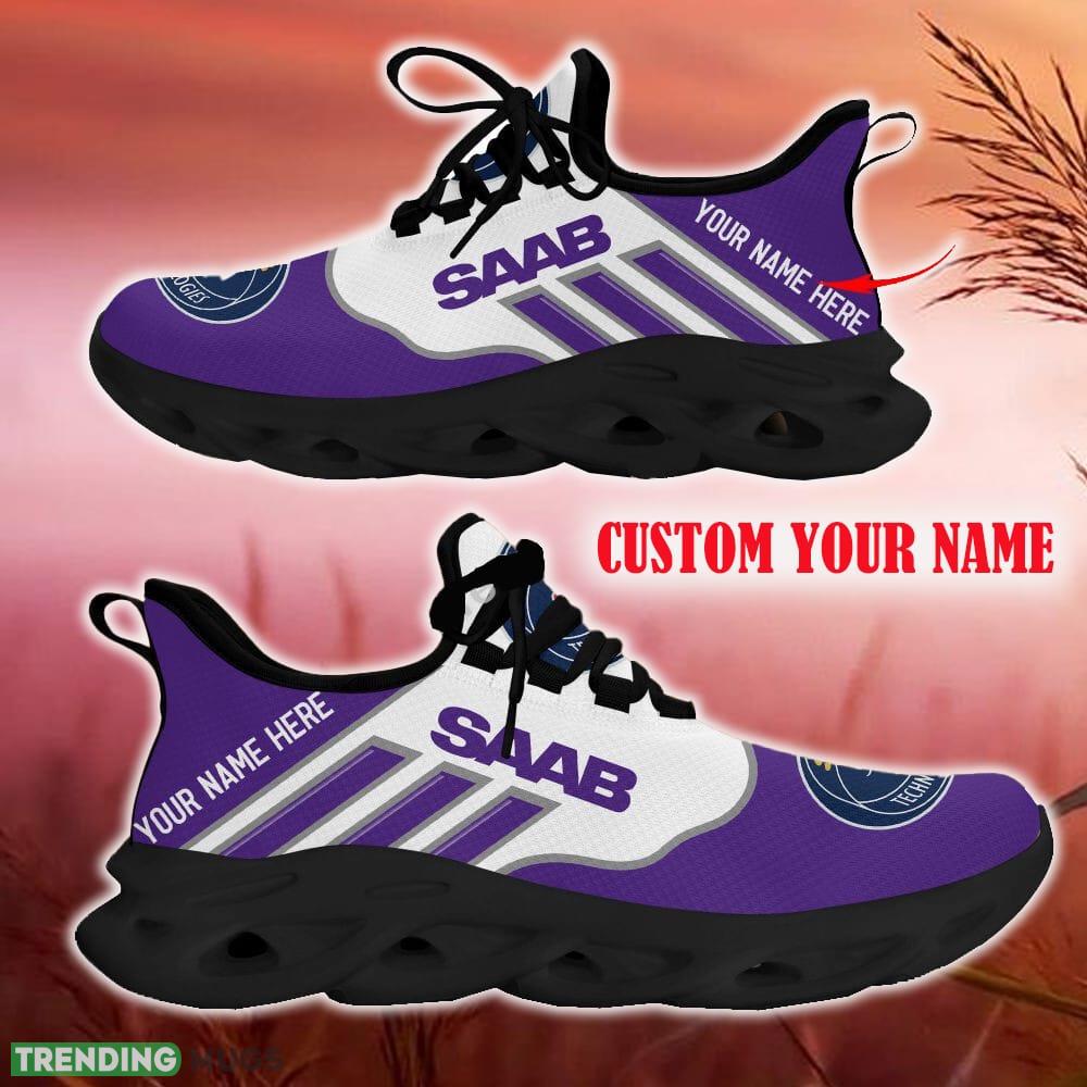 Custom Name Saab Automobile Purple Car Logo Max Soul Sneakers For Fans Team Running Shoes Gift Men And Women - Saab Automobile Max Soul Shoes New Car_10 Custom Name Saab Automobile Purple Car Logo Max Soul Sneakers For Fans Team Running Shoes Gift Men And Women - Saab Automobile Max Soul Shoes New Car_10