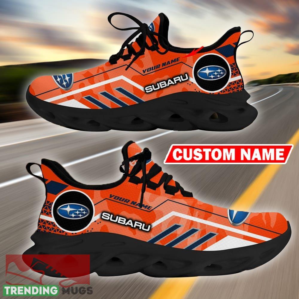 Custom Name Subaru Logo Camo Orange Max Soul Sneakers Racing Car And Motorcycle Chunky Sneakers Max Soul Custom Name Subaru Logo Camo Orange Max Soul Sneakers Racing Car And Motorcycle Chunky Sneakers Max Soul