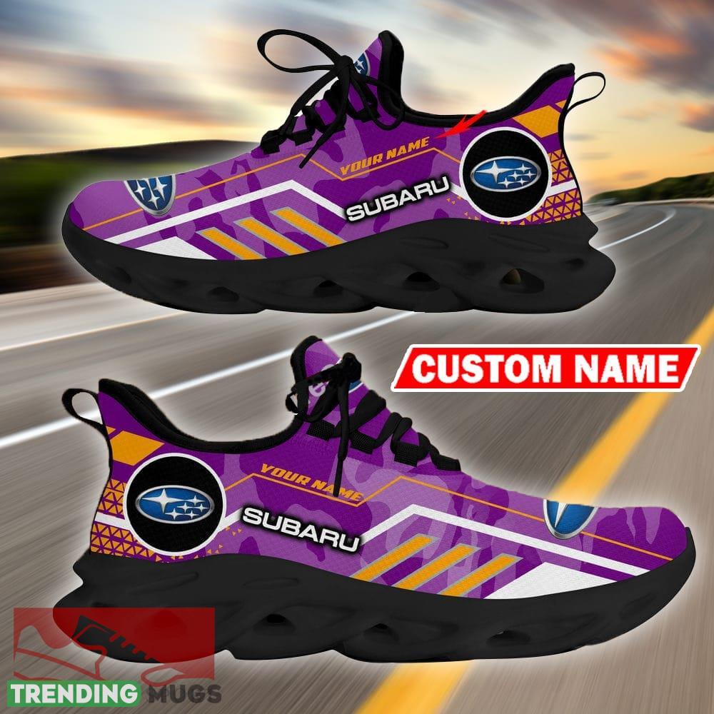 Custom Name Subaru Logo Camo Purple Max Soul Sneakers Racing Car And Motorcycle Chunky Sneakers Max Soul Custom Name Subaru Logo Camo Purple Max Soul Sneakers Racing Car And Motorcycle Chunky Sneakers Max Soul