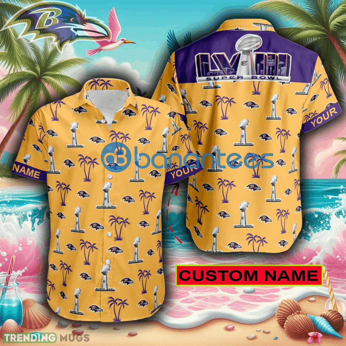 Custom Name Super Bowl LVIII Baltimore Ravens Yellow Hawaiian Shirt Trends For Men Women Gift - Custom Name Super Bowl LVIII Baltimore Ravens Yellow Hawaiian Shirt Trends For Men Women Gift Custom Name Super Bowl LVIII Baltimore Ravens Yellow Hawaiian Shirt Trends For Men Women Gift - Custom Name Super Bowl LVIII Baltimore Ravens Yellow Hawaiian Shirt Trends For Men Women Gift