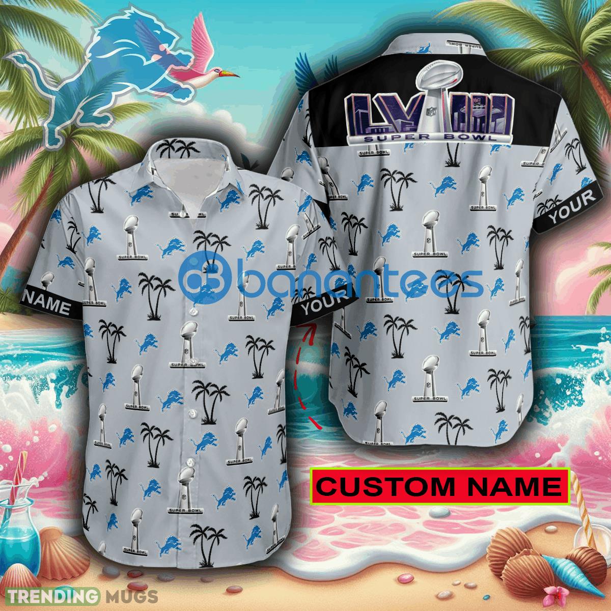 Custom Name Super Bowl LVIII Detroit Lions Grey Hawaiian Shirt Trends For Men Women Gift - Custom Name Super Bowl LVIII Detroit Lions Grey Hawaiian Shirt Trends For Men Women Gift Custom Name Super Bowl LVIII Detroit Lions Grey Hawaiian Shirt Trends For Men Women Gift - Custom Name Super Bowl LVIII Detroit Lions Grey Hawaiian Shirt Trends For Men Women Gift
