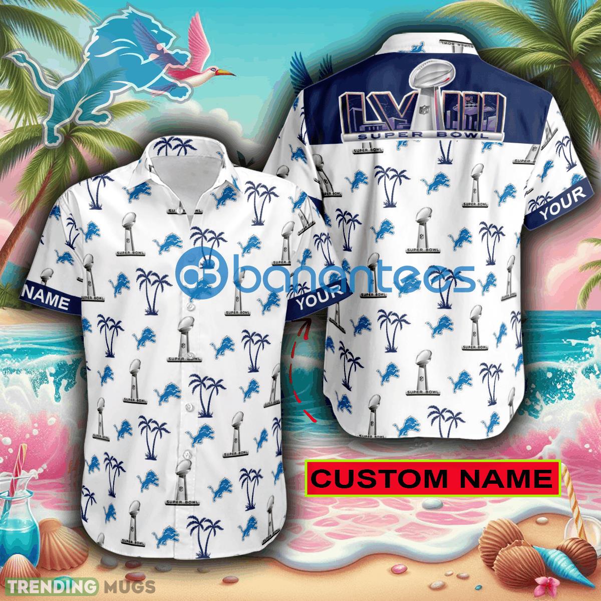 Custom Name Super Bowl LVIII Detroit Lions White Hawaiian Shirt Trends For Men Women Gift - Custom Name Super Bowl LVIII Detroit Lions White Hawaiian Shirt Trends For Men Women Gift Custom Name Super Bowl LVIII Detroit Lions White Hawaiian Shirt Trends For Men Women Gift - Custom Name Super Bowl LVIII Detroit Lions White Hawaiian Shirt Trends For Men Women Gift