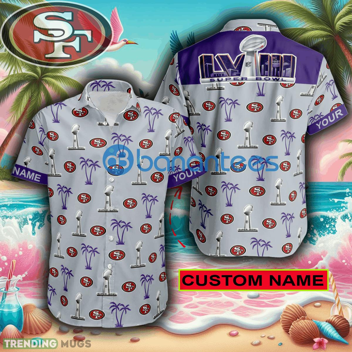Custom Name Super Bowl LVIII San Francisco 49ers Grey Hawaiian Shirt Trends For Men Women Gift - Custom Name Super Bowl LVIII San Francisco 49ers Grey Hawaiian Shirt Trends For Men Women Gift Custom Name Super Bowl LVIII San Francisco 49ers Grey Hawaiian Shirt Trends For Men Women Gift - Custom Name Super Bowl LVIII San Francisco 49ers Grey Hawaiian Shirt Trends For Men Women Gift