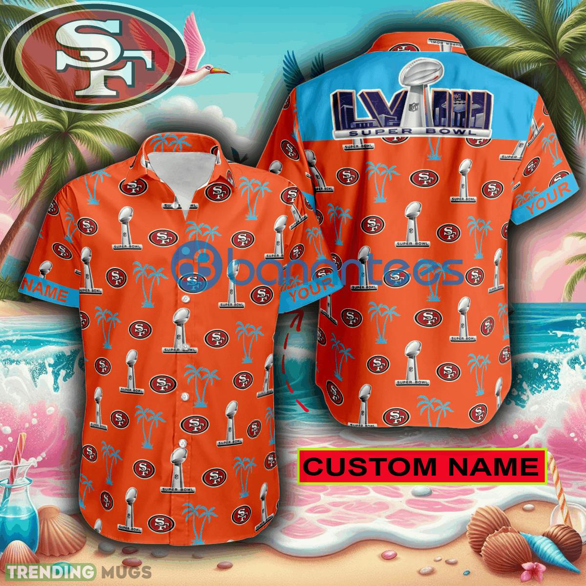 Custom Name Super Bowl LVIII San Francisco 49ers Orange Hawaiian Shirt Trends For Men Women Gift - Custom Name Super Bowl LVIII San Francisco 49ers Orange Hawaiian Shirt Trends For Men Women Gift Custom Name Super Bowl LVIII San Francisco 49ers Orange Hawaiian Shirt Trends For Men Women Gift - Custom Name Super Bowl LVIII San Francisco 49ers Orange Hawaiian Shirt Trends For Men Women Gift