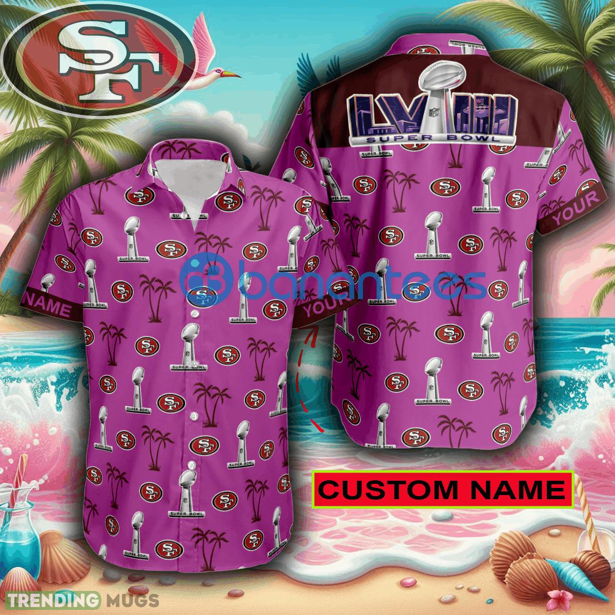 Custom Name Super Bowl LVIII San Francisco 49ers Pink Hawaiian Shirt Trends For Men Women Gift - Custom Name Super Bowl LVIII San Francisco 49ers Pink Hawaiian Shirt Trends For Men Women Gift Custom Name Super Bowl LVIII San Francisco 49ers Pink Hawaiian Shirt Trends For Men Women Gift - Custom Name Super Bowl LVIII San Francisco 49ers Pink Hawaiian Shirt Trends For Men Women Gift