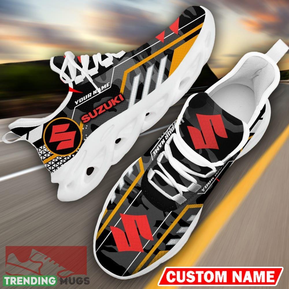 Custom Name Suzuki Logo Camo Black Max Soul Sneakers Racing Car And Motorcycle Chunky Sneakers Max Soul Custom Name Suzuki Logo Camo Black Max Soul Sneakers Racing Car And Motorcycle Chunky Sneakers Max Soul