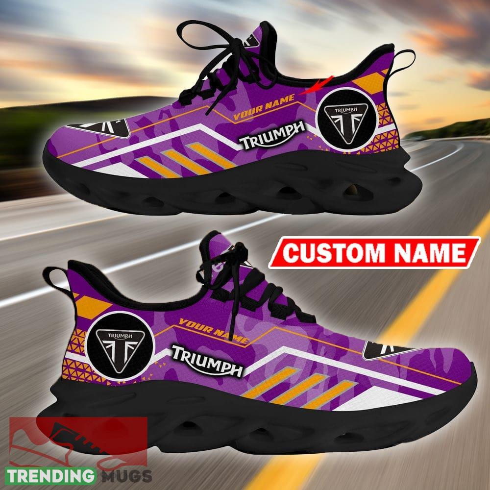 Custom Name Triumph Logo Camo Purple Max Soul Sneakers Racing Car And Motorcycle Chunky Sneakers Max Soul Custom Name Triumph Logo Camo Purple Max Soul Sneakers Racing Car And Motorcycle Chunky Sneakers Max Soul