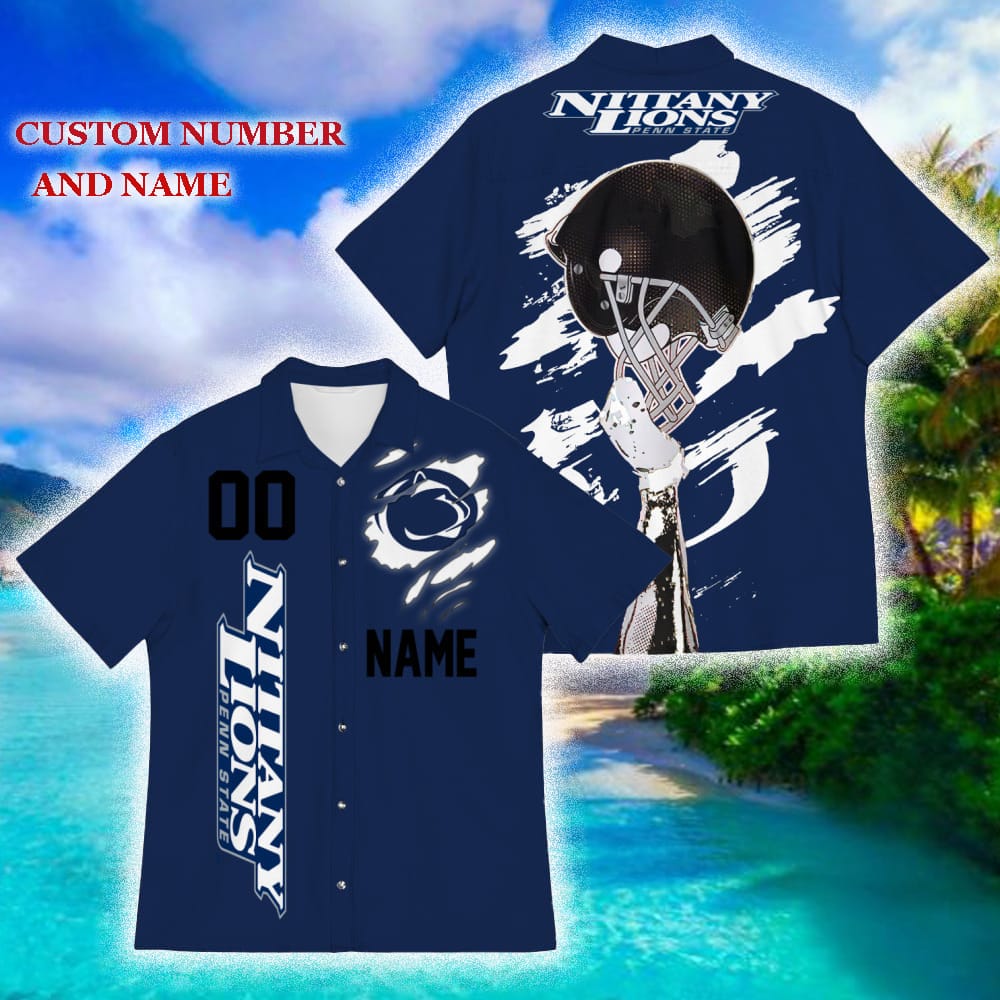 Custom Number And Name Penn State Nittany Lions Sports American Hawaiian Football Helmet New Trends For Fans Club Gifts 3D Hawaiian Shirt Aloha Beach - 190124-103855 Custom Number And Name Penn State Nittany Lions Sports American Hawaiian Football Helmet New Trends For Fans Club Gifts 3D Hawaiian Shirt Aloha Beach - 190124-103855
