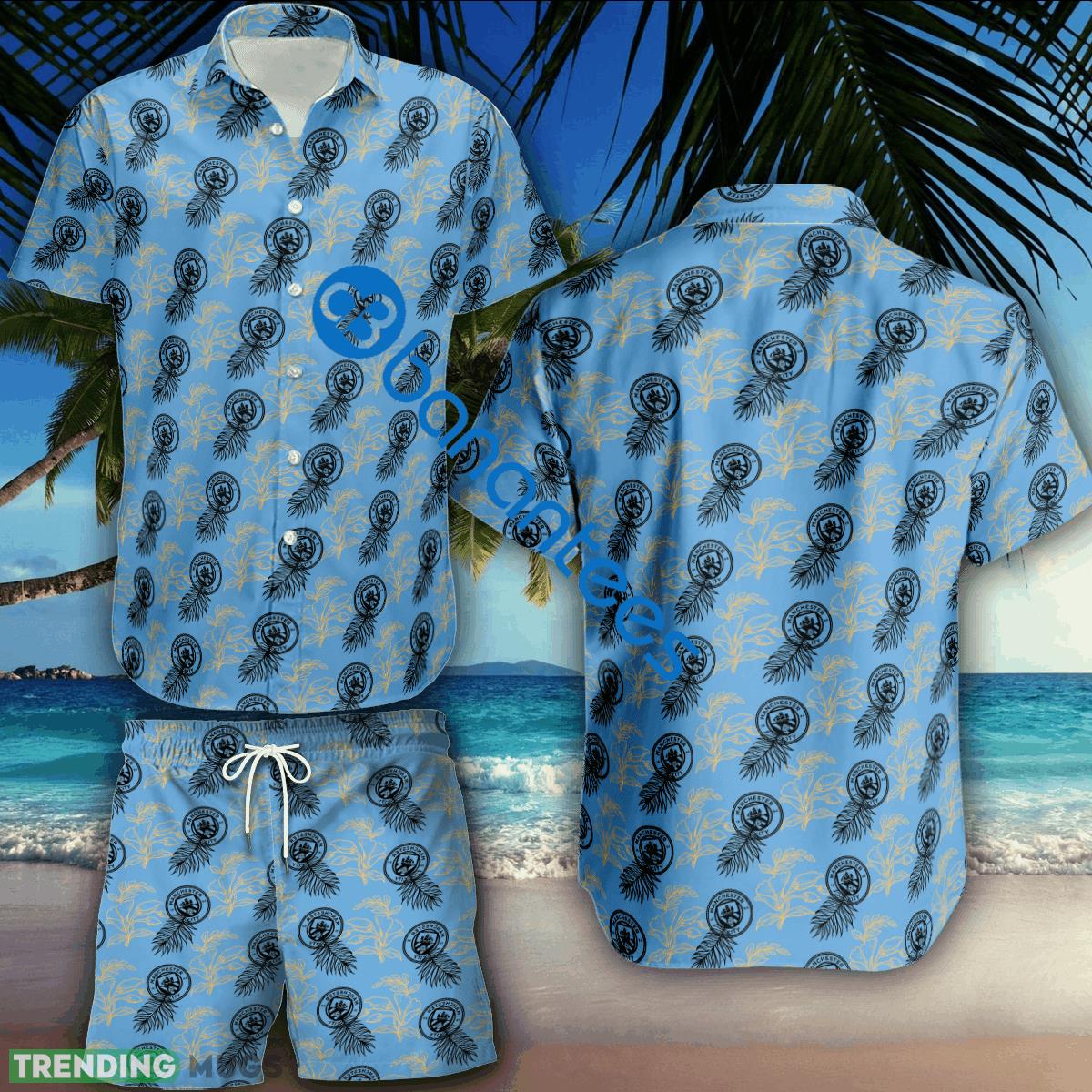 EPL Manchester City Combo Hawaiian Shirt & Short Logo Summer Beach - EPL Manchester City Combo Hawaiian Shirt & Short Logo Summer Beach