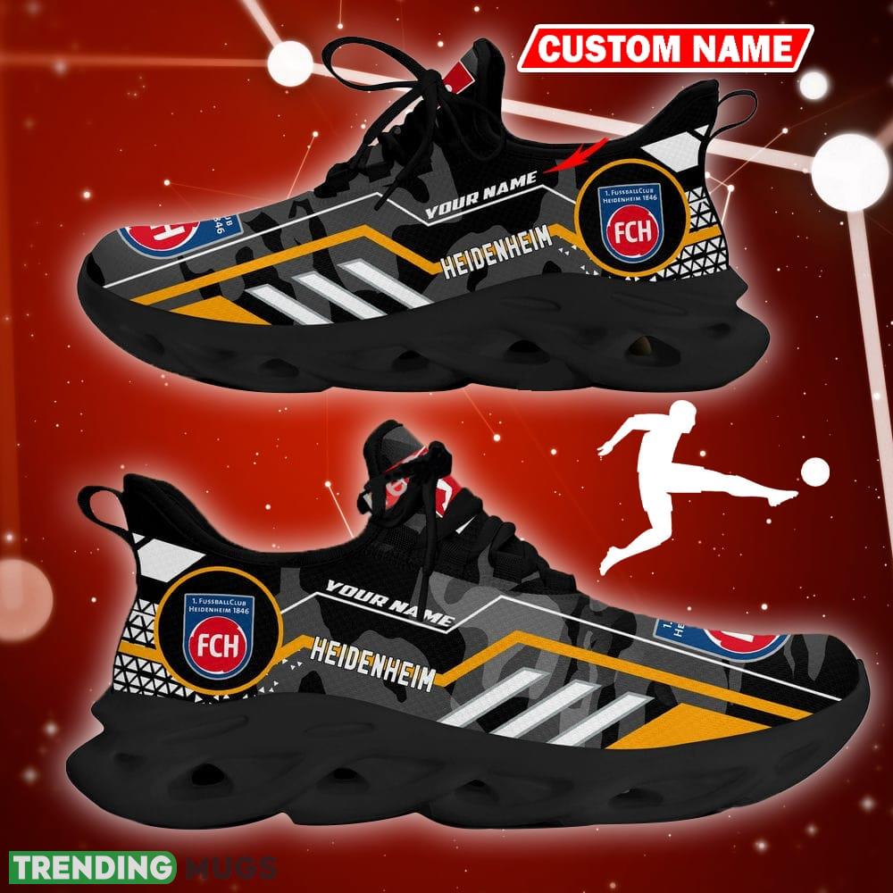 FC Heidenheim Logo Chunky Sneakers Camo Black Max Soul Shoes Custom Name Max Soul FC Heidenheim Logo Chunky Sneakers Camo Black Max Soul Shoes Custom Name Max Soul