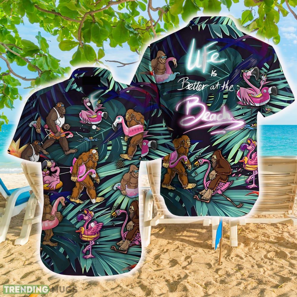 Flamingo Bigfoot Life Is Better At The Beach Tropical Hawaiian Shirt Aloha Casual Shirt For Men And Women - Flamingo Bigfoot Life Is Better At The Beach Tropical Hawaiian Shirt Aloha Casual Shirt For Men And Women Flamingo Bigfoot Life Is Better At The Beach Tropical Hawaiian Shirt Aloha Casual Shirt For Men And Women - Flamingo Bigfoot Life Is Better At The Beach Tropical Hawaiian Shirt Aloha Casual Shirt For Men And Women