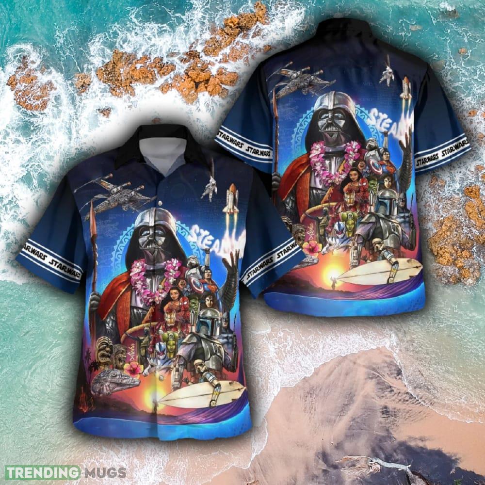 Funny Star Wars Beach Bright 3D Hawaiian Shirt And Short Combo For Summer - Funny SW Beach Hawaiian Shirt_1 Funny Star Wars Beach Bright 3D Hawaiian Shirt And Short Combo For Summer - Funny SW Beach Hawaiian Shirt_1