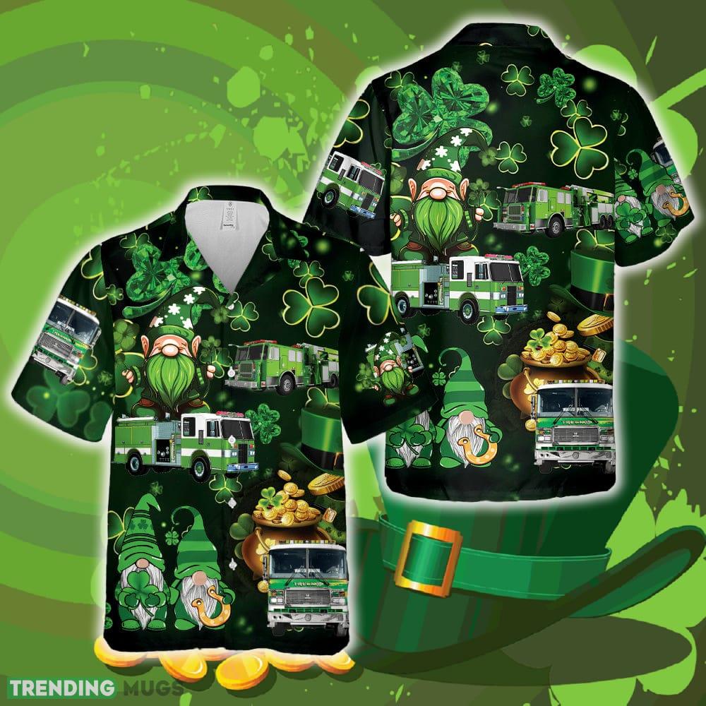 Green Fire Trucks Patrick's Day Hawaiian Shirt Summer Gift Ideas Beach Men Women - Green Fire Trucks Patrick's Day Hawaiian Shirt Summer Gift Ideas Beach Men Women