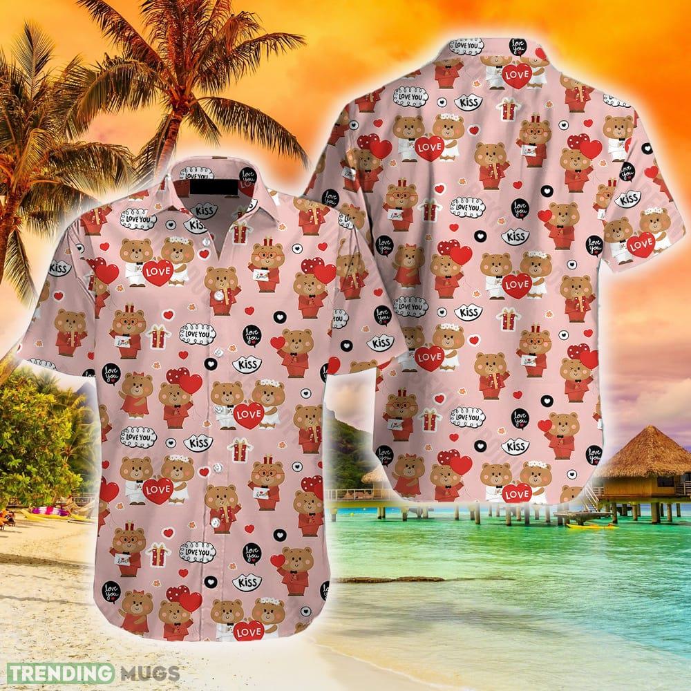 Happy Valentine With Cute Bear Hawaiian Shirt Summer For Men And Women Hawaiian Shirt Happy Valentine With Cute Bear Hawaiian Shirt Summer For Men And Women Hawaiian Shirt