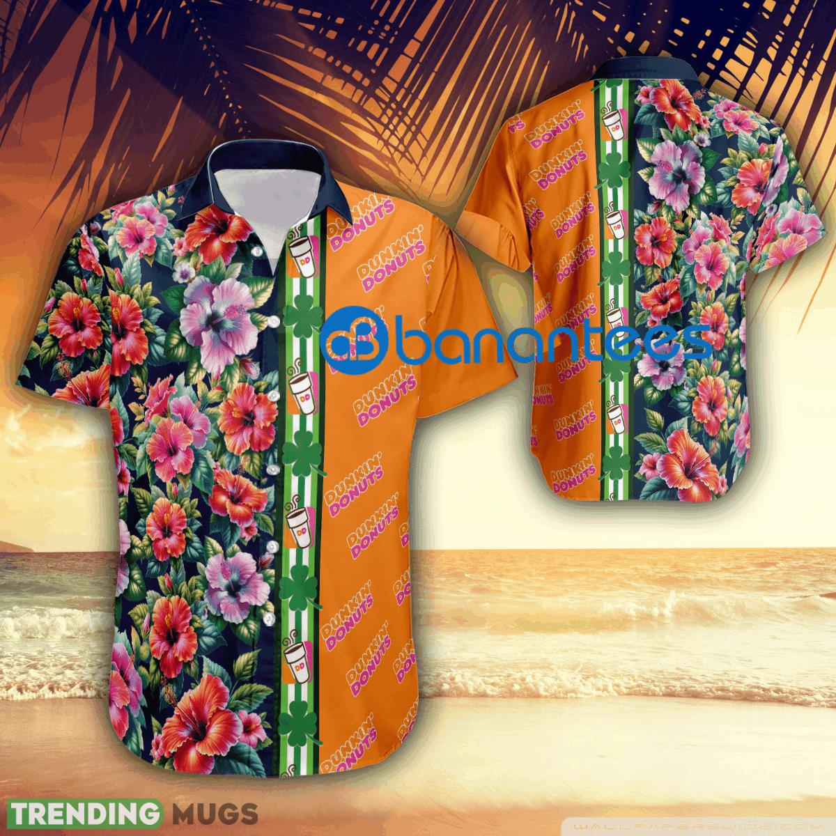 Hibiscus Flower Dunkin’ Donuts Patricks Day Hawaiian Shirt Short Sleeve For Beach - Hibiscus Flower Dunkin’ Donuts Patricks Day Hawaiian Shirt Short Sleeve For Beach