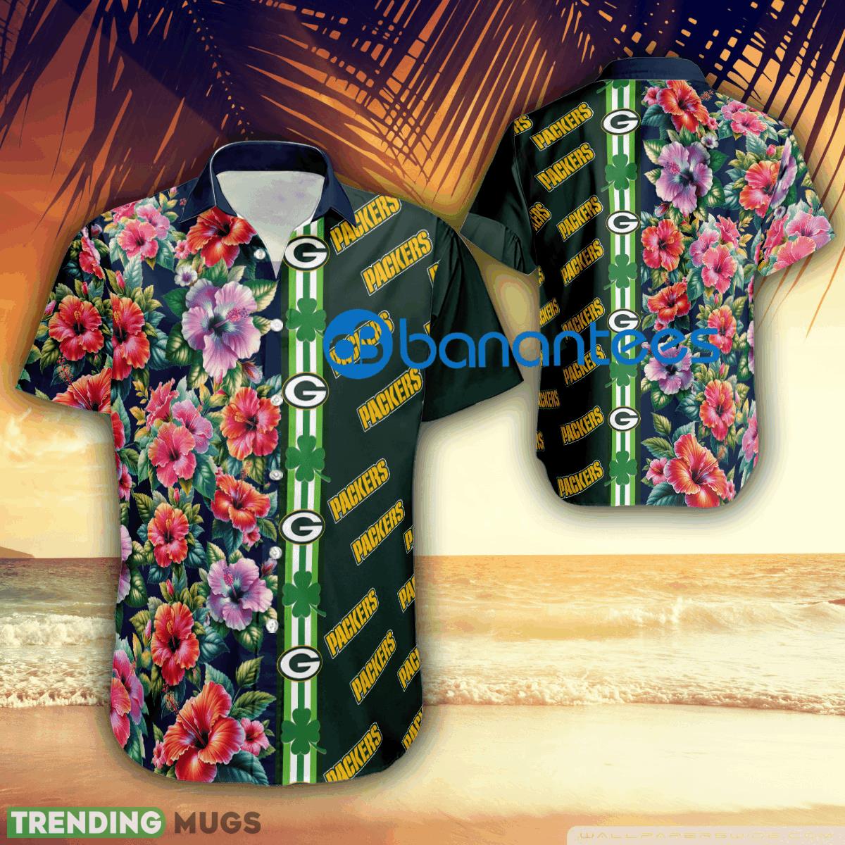 Hibiscus Flower Green Bay Packers Logo Hawaiian Shirt Gift Patricks Day - Hibiscus Flower Green Bay Packers Logo Hawaiian Shirt Gift Patricks Day
