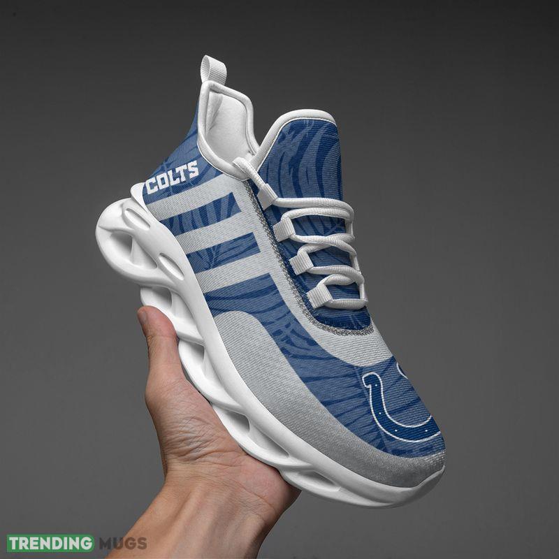 Indianapolis Colts Leaf and Stripe Pattern Men's and Women's Max Soul Shoes Unique Chunky Sneakers Max Soul Indianapolis Colts Leaf and Stripe Pattern Men's and Women's Max Soul Shoes Unique Chunky Sneakers Max Soul