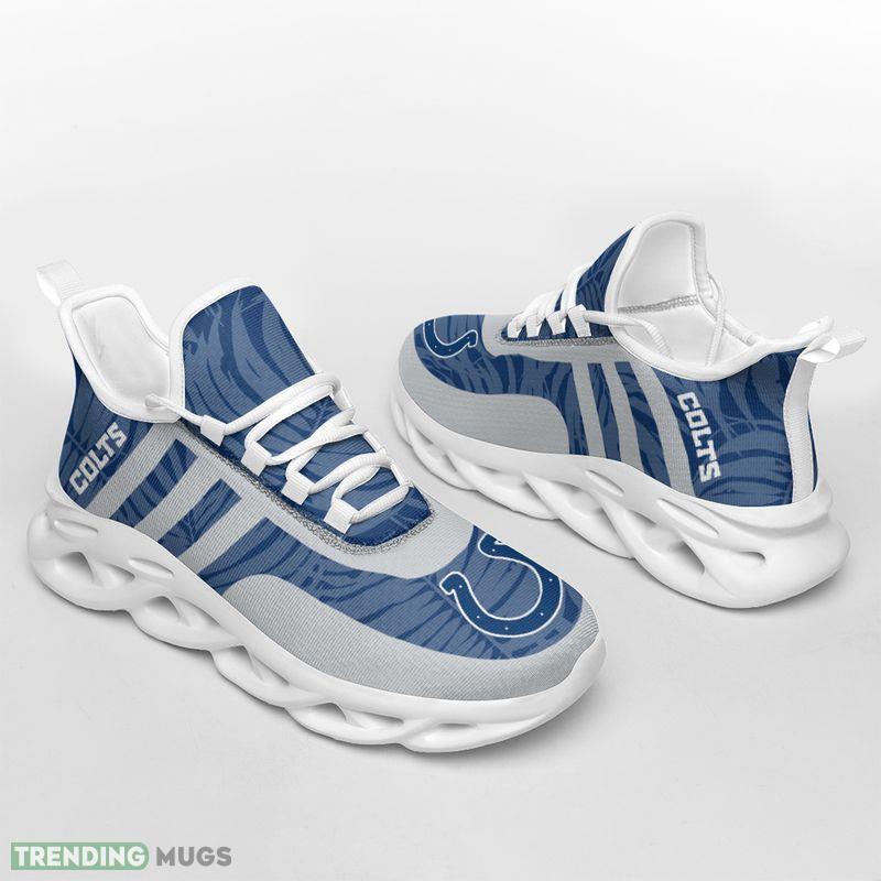 Indianapolis Colts Leaf and Stripe Pattern Men's and Women's Max Soul Shoes Unique Chunky Sneakers Max Soul Indianapolis Colts Leaf and Stripe Pattern Men's and Women's Max Soul Shoes Unique Chunky Sneakers Max Soul