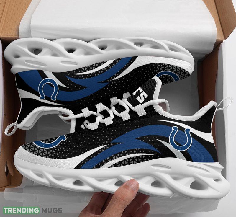 Indianapolis Colts Triangle Abstract Pattern Max Soul Shoes Symbolize Chunky Sneakers - Indianapolis Colts Triangle Abstract Pattern Max Soul Shoes_1