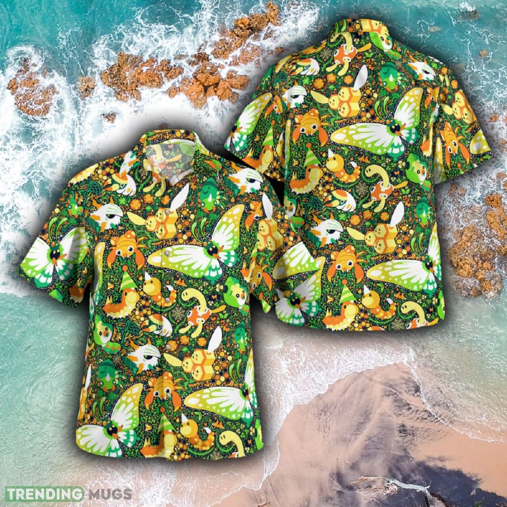 Insect System Pokemon Floral Brand All Over Print Hawaiian Shirt And Short Combo Gift For Fans - Insect System Pokemon Hawaiian Shirt_1 Insect System Pokemon Floral Brand All Over Print Hawaiian Shirt And Short Combo Gift For Fans - Insect System Pokemon Hawaiian Shirt_1
