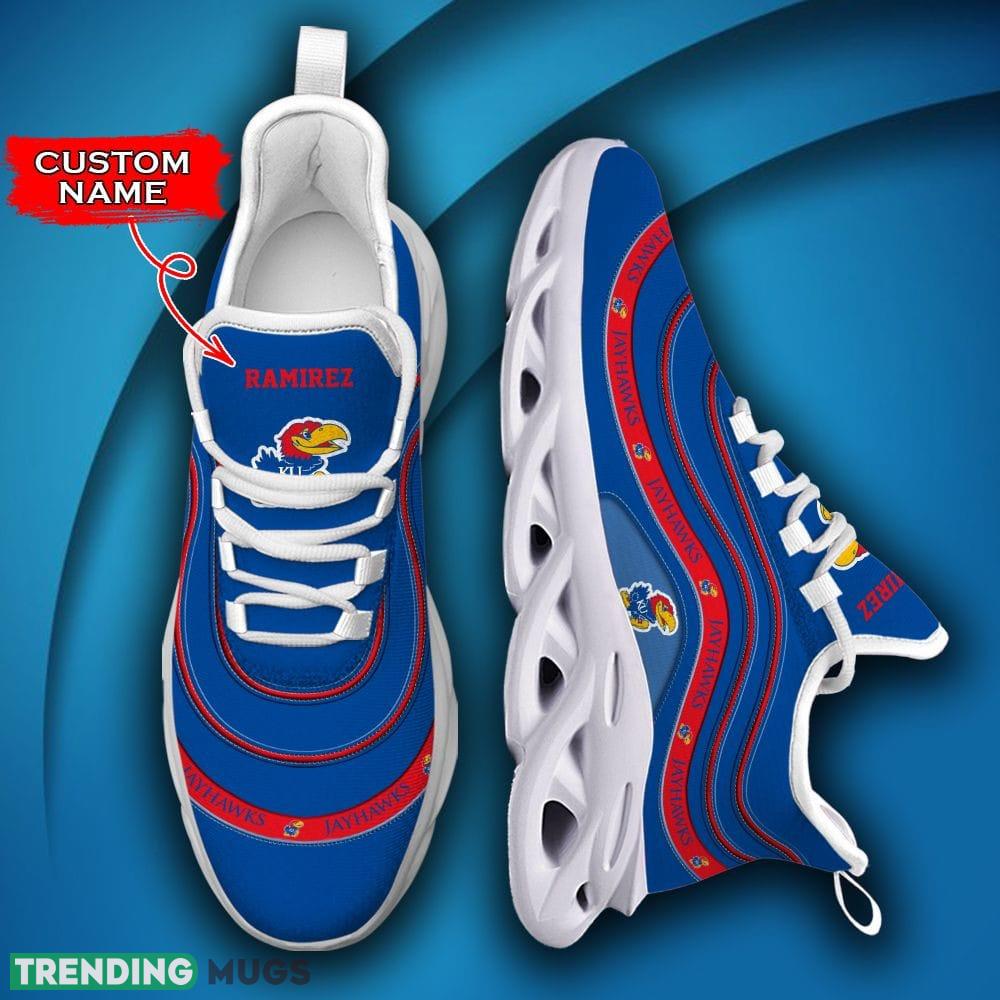 Kansas Jayhawks Lineitem Hibiscus Custom Name Max Soul Sneakers Luxury NCAA Shoes For Men Women Gift For Fans Hawaiian Shirt Kansas Jayhawks Lineitem Hibiscus Custom Name Max Soul Sneakers Luxury NCAA Shoes For Men Women Gift For Fans Hawaiian Shirt