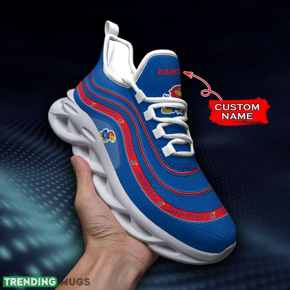 Kansas Jayhawks Lineitem Hibiscus Custom Name Max Soul Sneakers Luxury NCAA Shoes For Men Women Gift For Fans Hawaiian Shirt Kansas Jayhawks Lineitem Hibiscus Custom Name Max Soul Sneakers Luxury NCAA Shoes For Men Women Gift For Fans Hawaiian Shirt