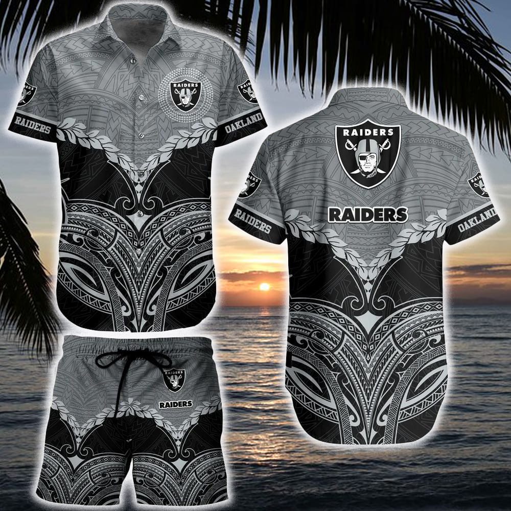 Las Vegas Raiders Football NFL Polynesian Pattern New Hawaiian Shirt And Short For Men Women Gift New Trends Summer Big Fans - 290124-102836 Las Vegas Raiders Football NFL Polynesian Pattern New Hawaiian Shirt And Short For Men Women Gift New Trends Summer Big Fans - 290124-102836