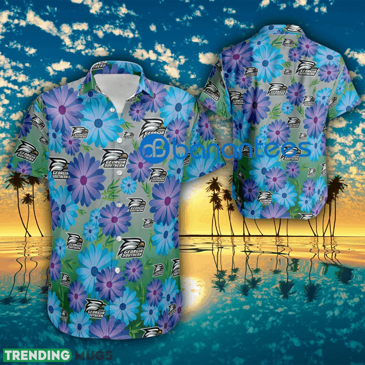 Logo Georgia Southern Eagles Flower Beach Hawaiian Shirt Beach For Fans - Logo Georgia Southern Eagles Flower Beach Hawaiian Shirt Beach For Fans