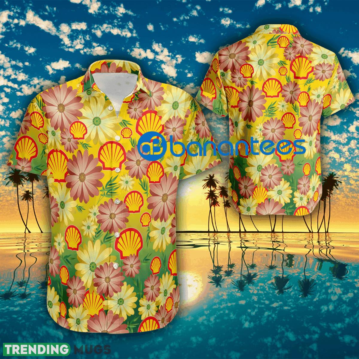 Logo Shell Hawaiian Shirt Short Sleeve Style Flower For Beach - Logo Shell Hawaiian Shirt Short Sleeve Style Flower For Beach