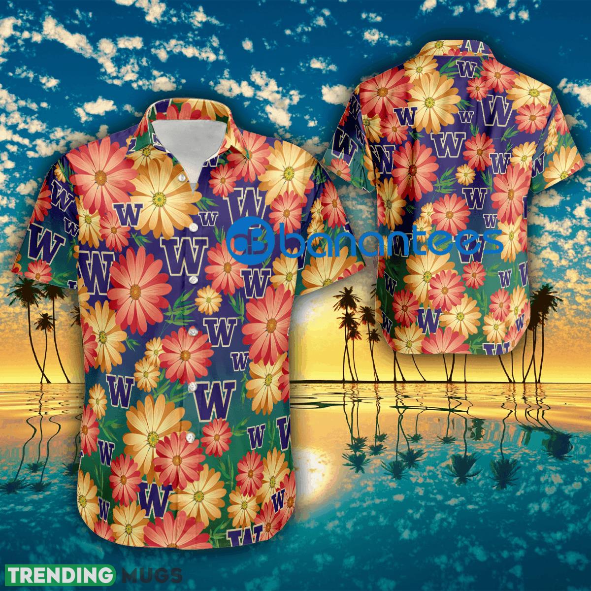 Logo Washington Huskies Flower Hawaiian Shirt For Beach - Logo Washington Huskies Flower Hawaiian Shirt For Beach Logo Washington Huskies Flower Hawaiian Shirt For Beach - Logo Washington Huskies Flower Hawaiian Shirt For Beach
