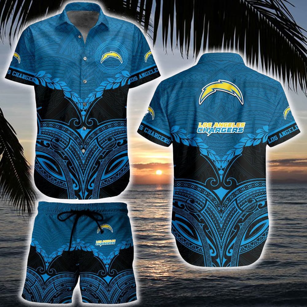 Los Angeles Chargers Football NFL Polynesian Pattern New Hawaiian Shirt And Short For Men Women Gift New Trends Summer Big Fans - 290124-104206 Los Angeles Chargers Football NFL Polynesian Pattern New Hawaiian Shirt And Short For Men Women Gift New Trends Summer Big Fans - 290124-104206