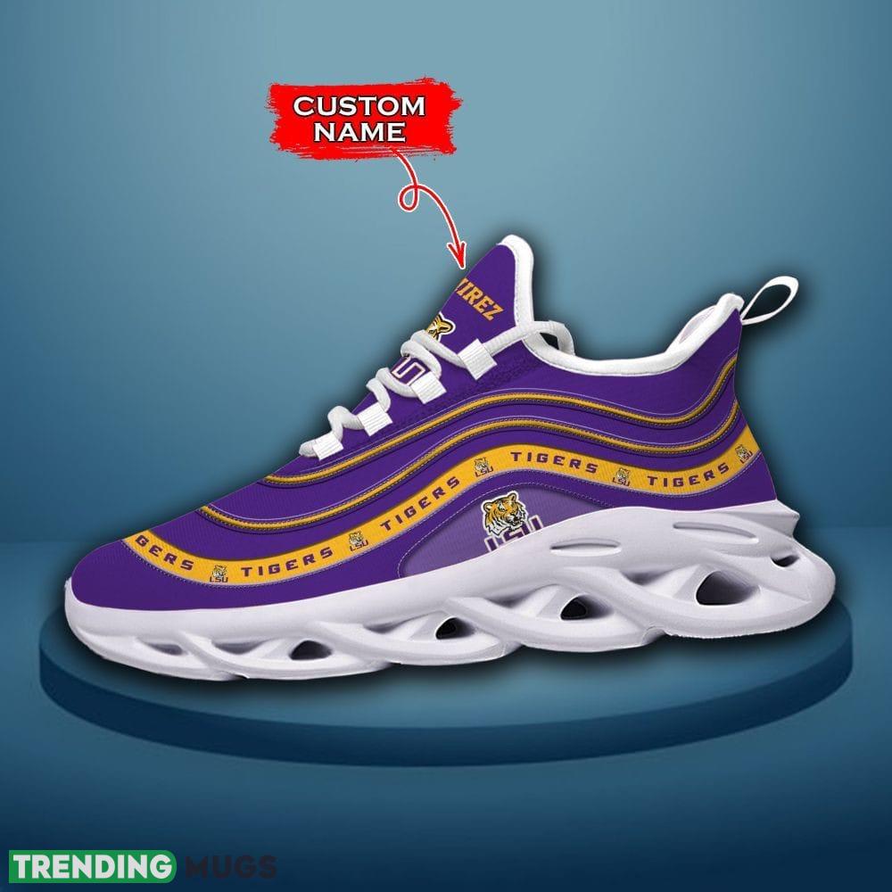 LSU Tigers Lineitem Stylish Custom Name Max Soul Sneakers Luxury NCAA Shoes For Men Women Gift For Fans - LSU Tigers Lineitem Sneakers Luxury NCAA_1 LSU Tigers Lineitem Stylish Custom Name Max Soul Sneakers Luxury NCAA Shoes For Men Women Gift For Fans - LSU Tigers Lineitem Sneakers Luxury NCAA_1