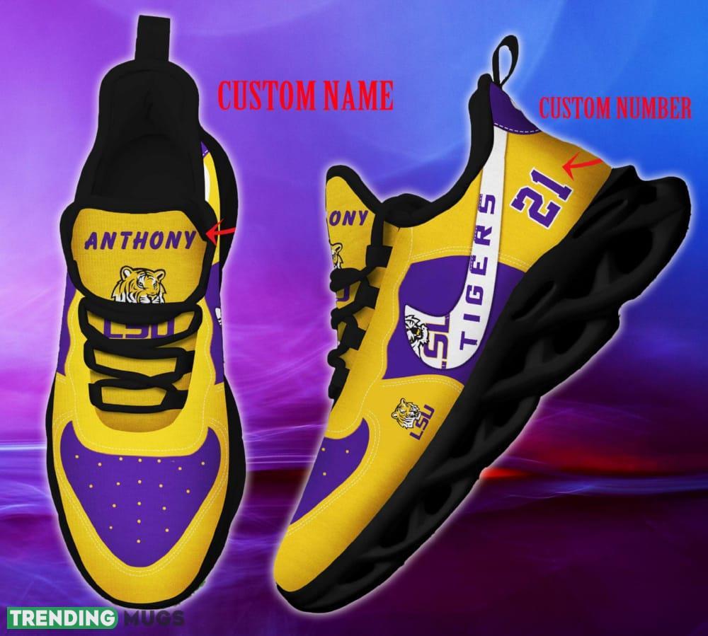 LSU Tigers NFL Clunky Shoes Custom Number And Name Max Soul Sneakers Max Soul LSU Tigers NFL Clunky Shoes Custom Number And Name Max Soul Sneakers Max Soul