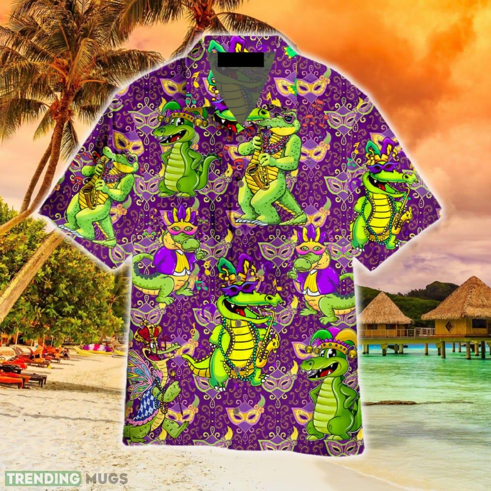 Mardi Gras Crocodile Hawaiian Shirt Summer For Men And Women - Mardi Gras Crocodile Hawaiian Shirt Aloha For Men And Women_1 Mardi Gras Crocodile Hawaiian Shirt Summer For Men And Women - Mardi Gras Crocodile Hawaiian Shirt Aloha For Men And Women_1