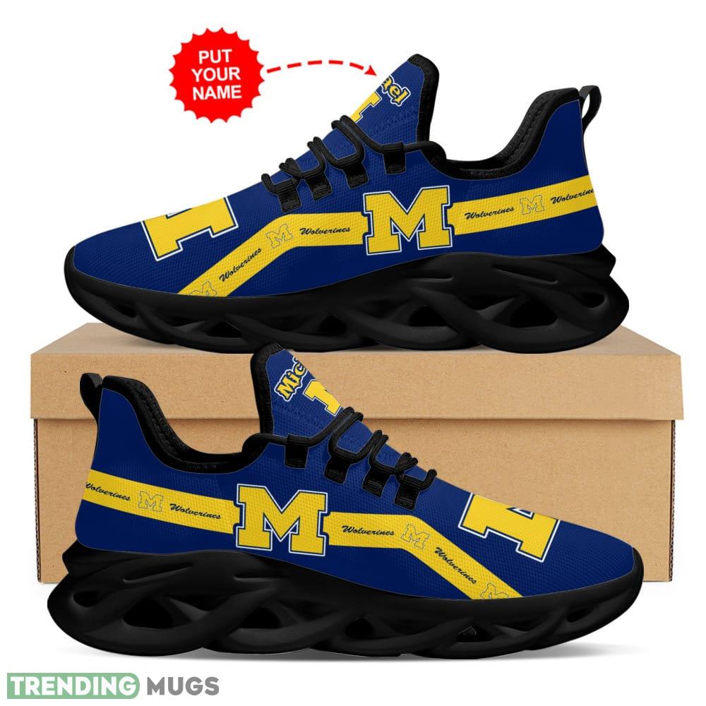 Michigan Wolverines Bold Custom Name Max Soul Sneakers Luxury NCAA1 Shoes For Men Women Gift Chunky For Fans Max Soul Michigan Wolverines Bold Custom Name Max Soul Sneakers Luxury NCAA1 Shoes For Men Women Gift Chunky For Fans Max Soul