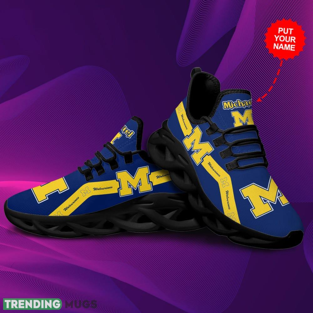 Michigan Wolverines Bold Custom Name Max Soul Sneakers Luxury NCAA1 Shoes For Men Women Gift Chunky For Fans Max Soul Michigan Wolverines Bold Custom Name Max Soul Sneakers Luxury NCAA1 Shoes For Men Women Gift Chunky For Fans Max Soul