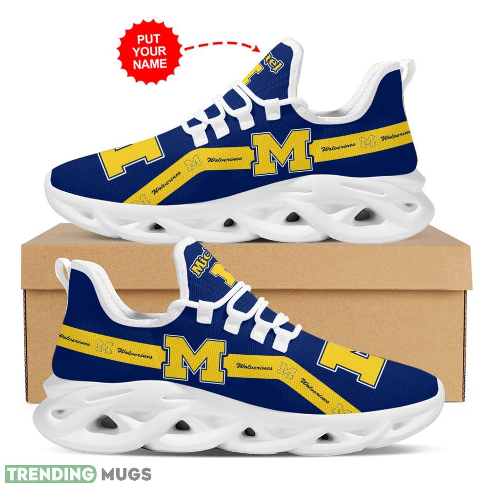 Michigan Wolverines Bold Custom Name Max Soul Sneakers Luxury NCAA1 Shoes For Men Women Gift Chunky For Fans - Michigan Wolverines Shoes Max Soul Luxury NCAA1_1 Michigan Wolverines Bold Custom Name Max Soul Sneakers Luxury NCAA1 Shoes For Men Women Gift Chunky For Fans - Michigan Wolverines Shoes Max Soul Luxury NCAA1_1