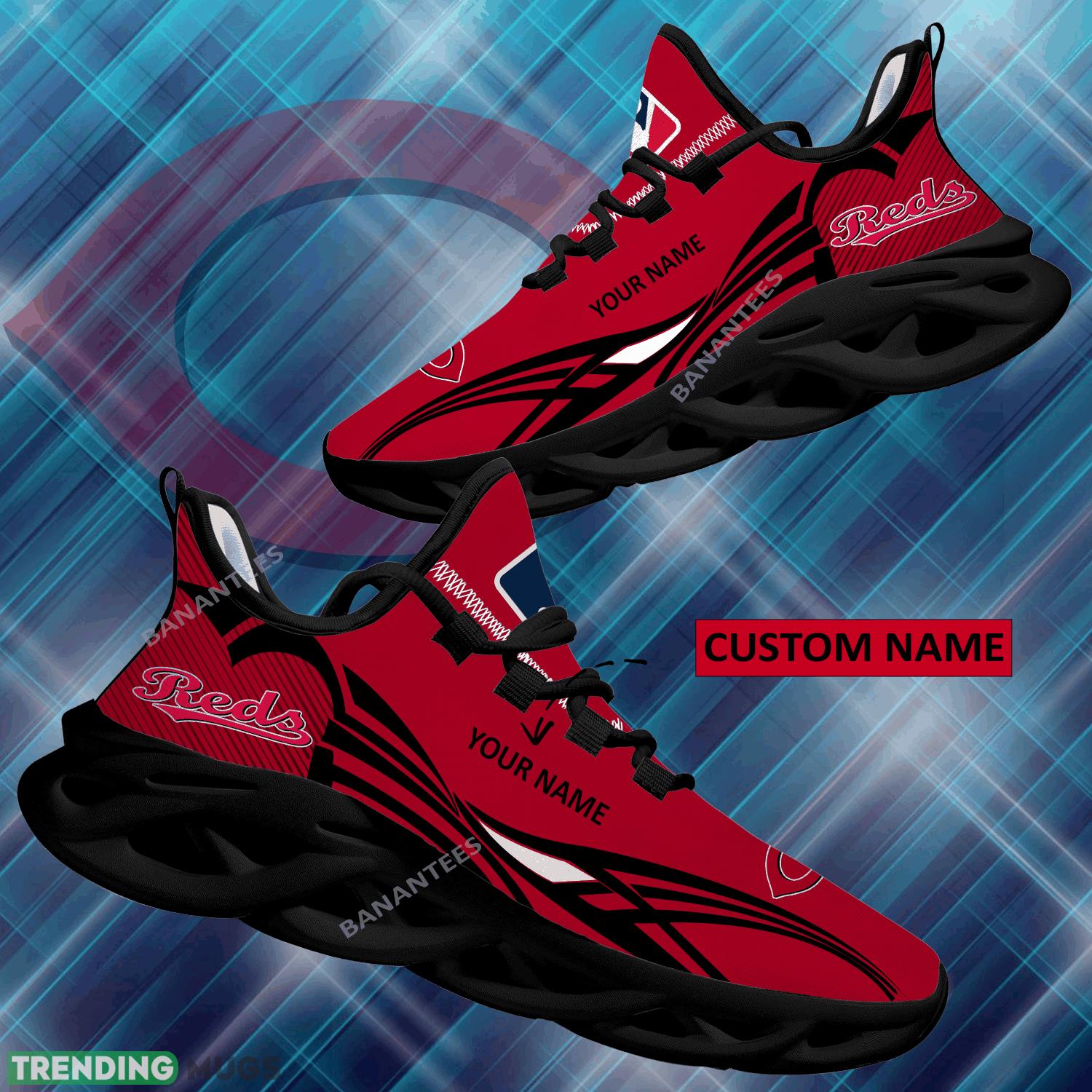 MLB Cincinnati Reds Max Soul Shoes New Personalized Explore Sport Sneaker - MLB Cincinnati Reds Max Soul Shoes Personalized Photo 1