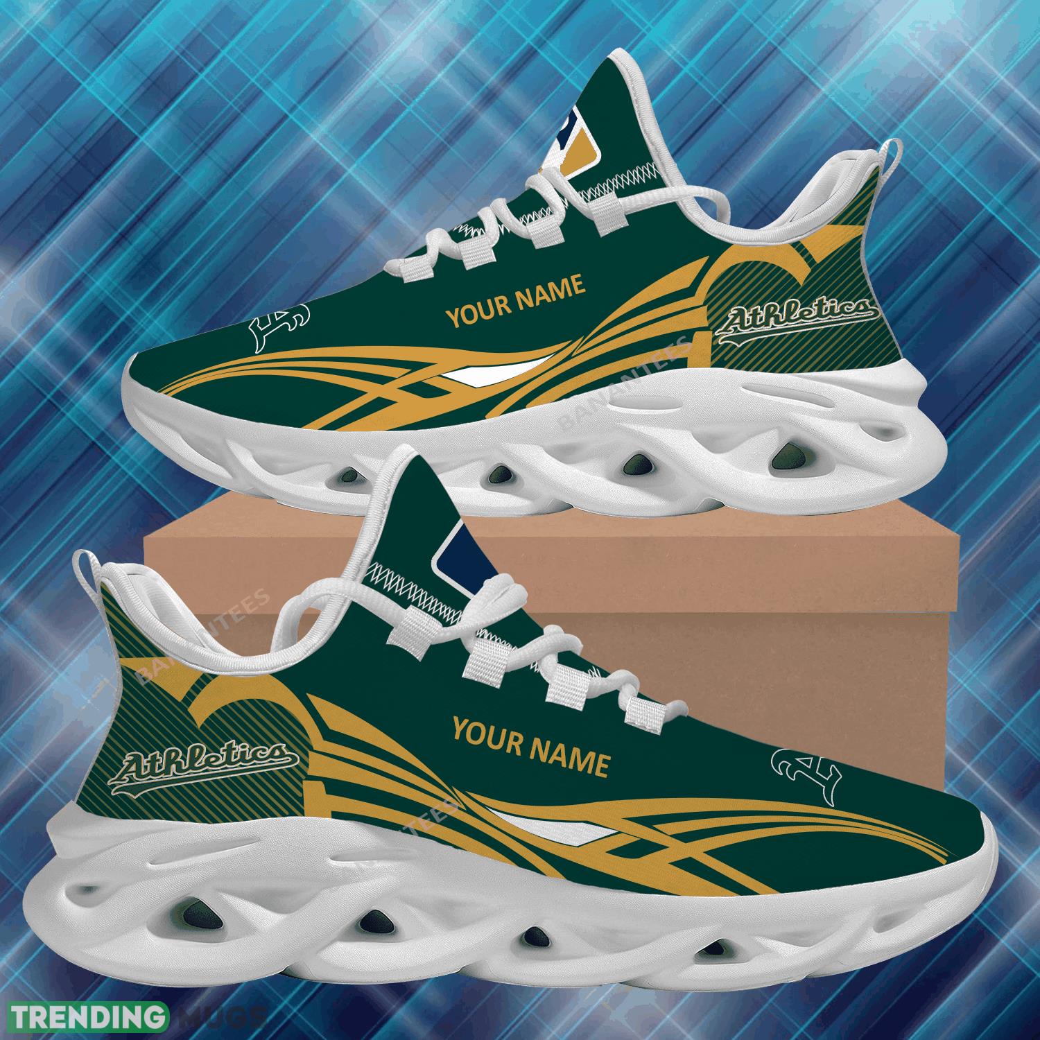 MLB Oakland Athletics Max Soul Shoes New Personalized Fashion forward Chunky Sneaker Max Soul MLB Oakland Athletics Max Soul Shoes New Personalized Fashion forward Chunky Sneaker Max Soul