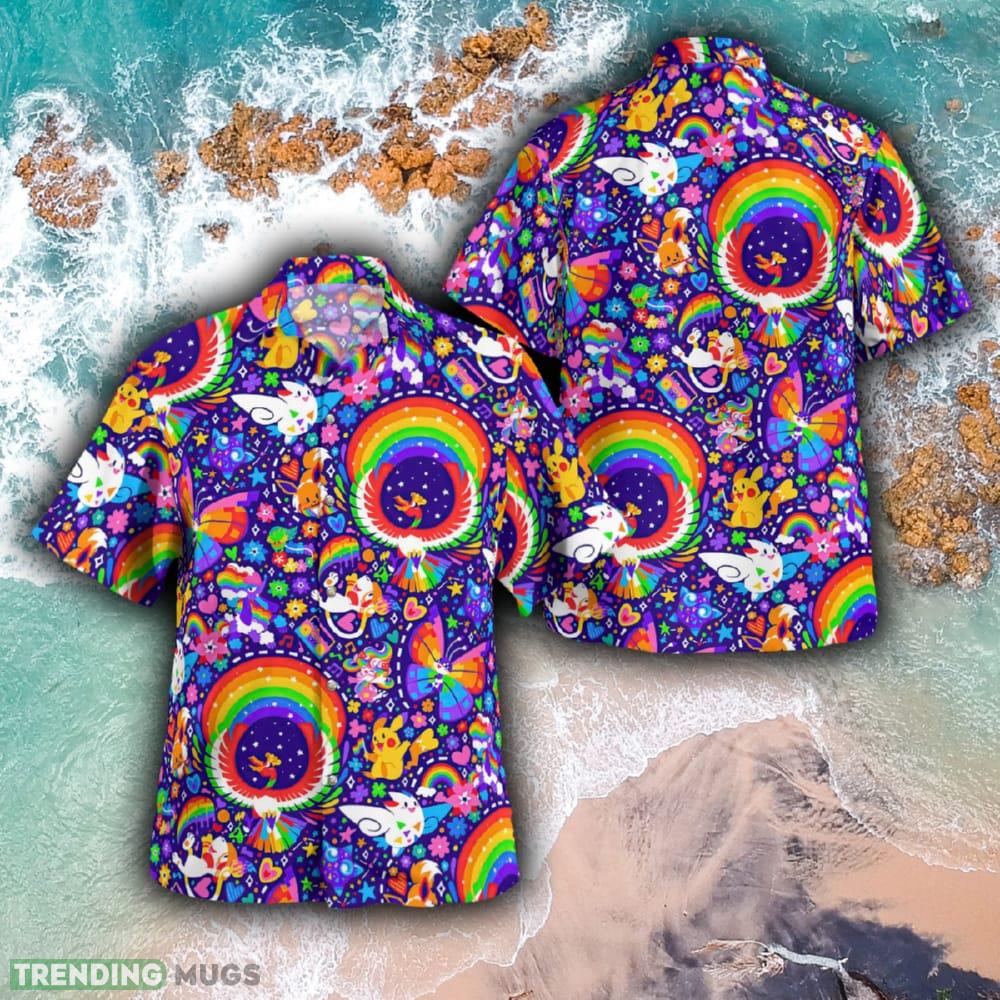 Multicolor Pokemon Bulk Brand 3D Hawaiian Shirt And Short Combo Gift For Fans - Multicolor Pokemon Hawaiian Shirt_1