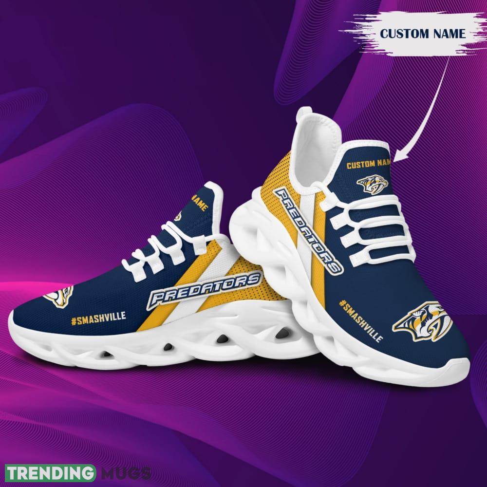 Nashville Predators Logo Custom Name Pattern 3D Max Soul Sneaker Shoes Max Soul Nashville Predators Logo Custom Name Pattern 3D Max Soul Sneaker Shoes Max Soul