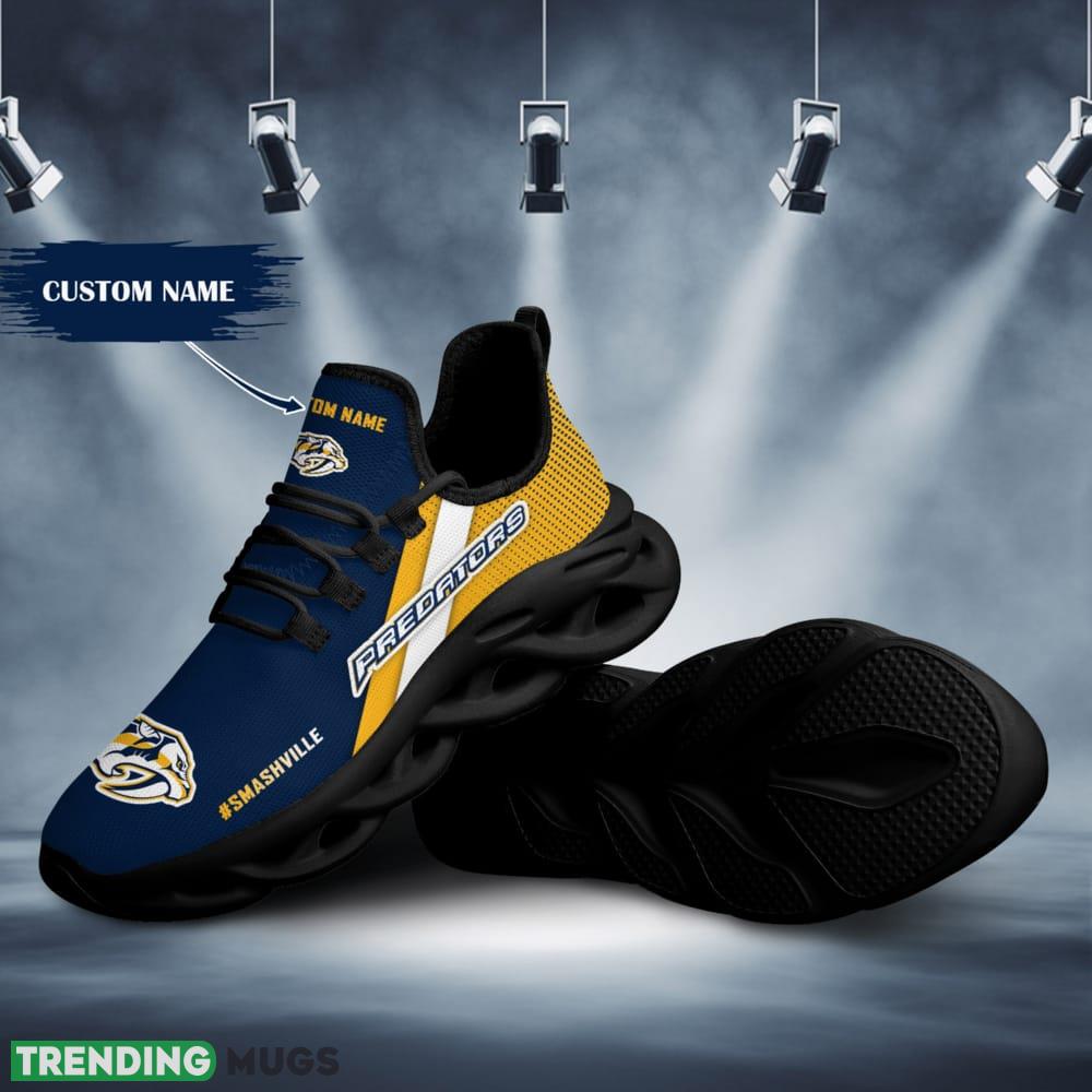 Nashville Predators Logo Pattern Custom Name 3D Max Soul Sneaker Shoes Max Soul Nashville Predators Logo Pattern Custom Name 3D Max Soul Sneaker Shoes Max Soul