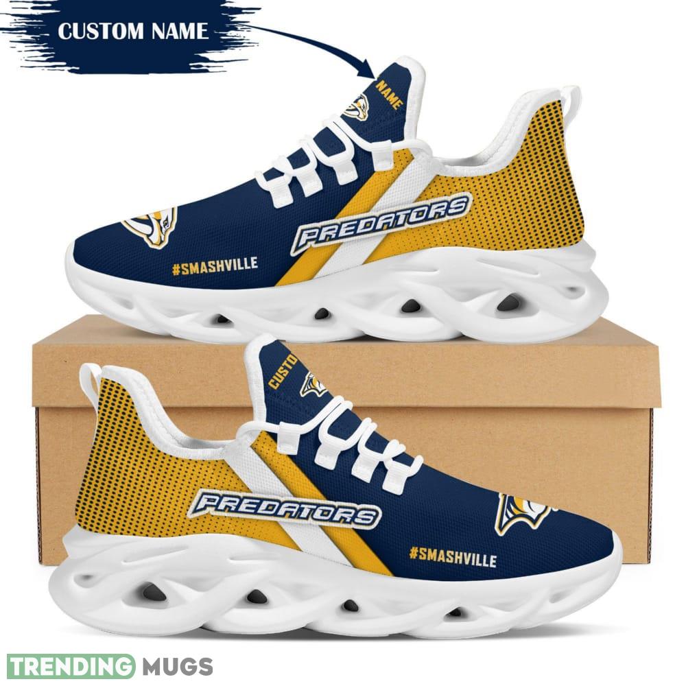 Nashville Predators Logo Pattern Custom Name 3D Max Soul Sneaker Shoes Max Soul Nashville Predators Logo Pattern Custom Name 3D Max Soul Sneaker Shoes Max Soul