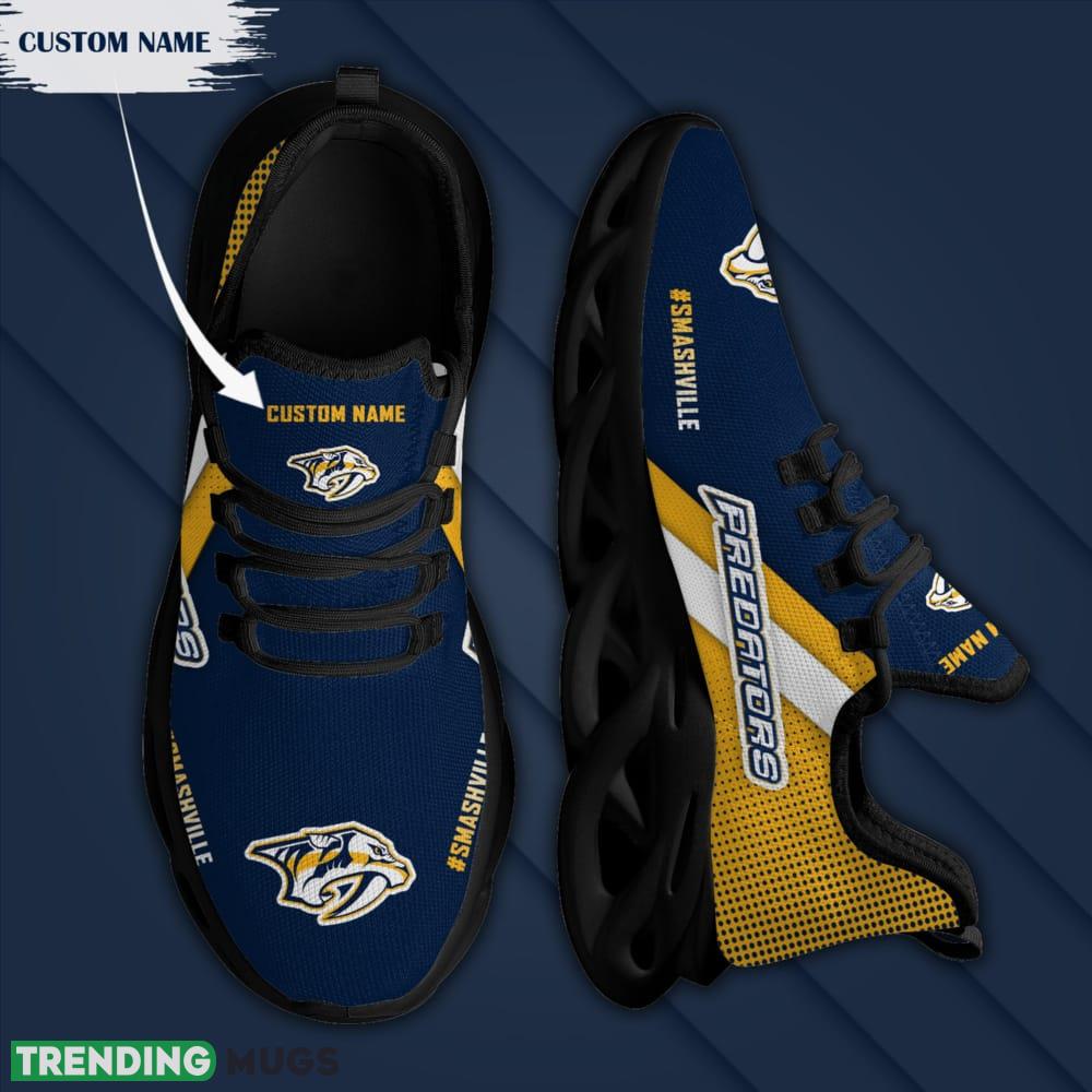 Nashville Predators Logo Pattern Custom Name 3D Max Soul Sneaker Shoes Max Soul Nashville Predators Logo Pattern Custom Name 3D Max Soul Sneaker Shoes Max Soul