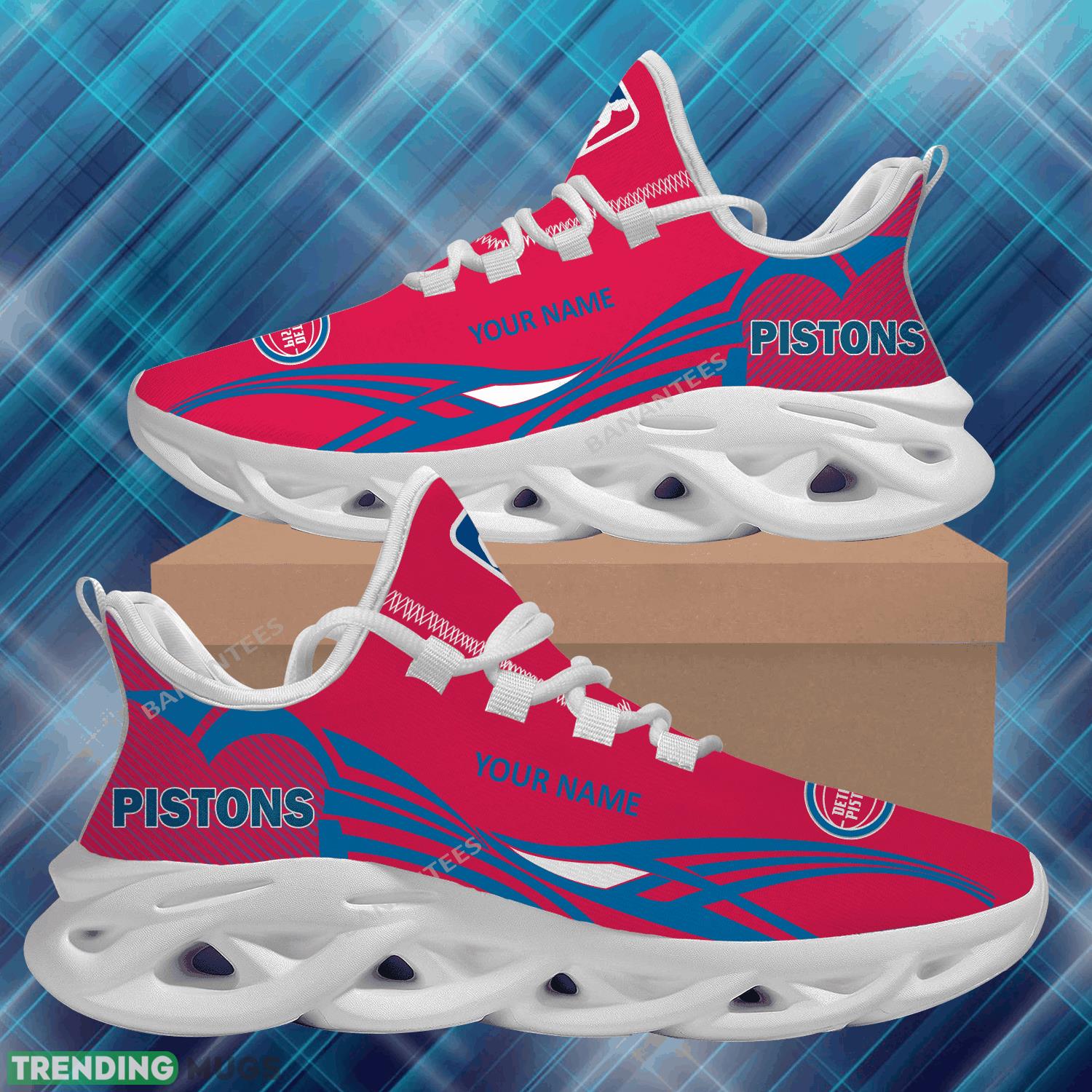 NBA Detroit Pistons Max Soul Shoes New Personalized Iconic Running Sneaker Max Soul NBA Detroit Pistons Max Soul Shoes New Personalized Iconic Running Sneaker Max Soul