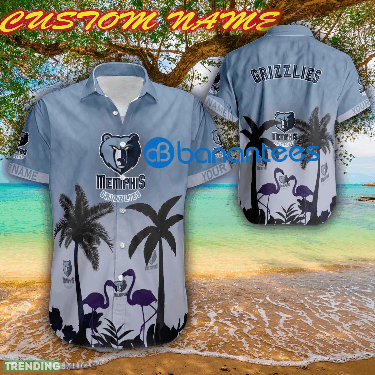 NBA Memphis Grizzlies Authentic Logo 3D Hawaiian Shirt Gift For Fans Custom Name - NBA Memphis Grizzlies Authentic Logo 3D Hawaiian Shirt Gift For Fans Custom Name